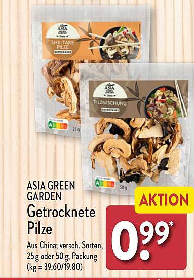 ASIA GREEN GARDEN Getrocknete Pilze