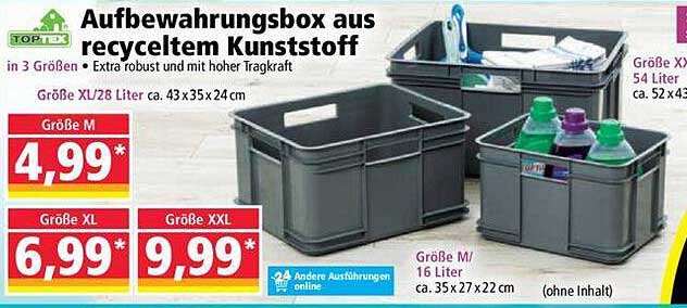 Aufbewahrungsbox aus recyceltem Kunststoff