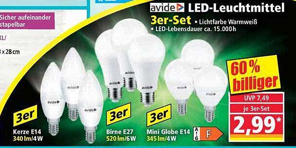 avide LED-Leuchtmittel 3er-Set