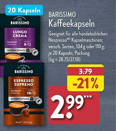 BARISSIMO Kaffeekapseln