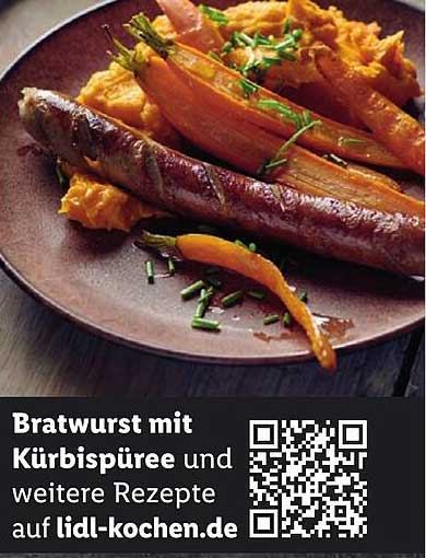 Bratwurst mit Kürbispüree