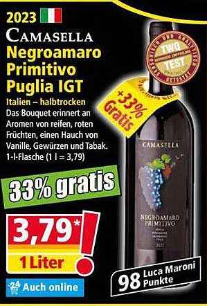 Camasella Negroamaro Primitivo Puglia IGT