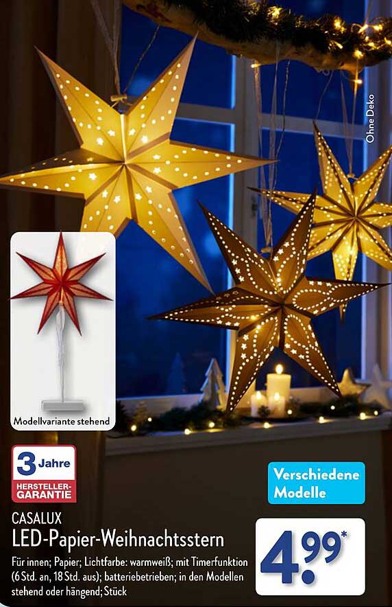 CASALUX LED-Papier-Weihnachtsstern