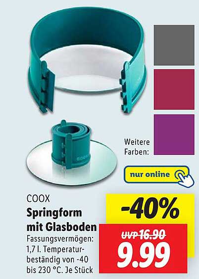 COOX Springform mit Glasboden