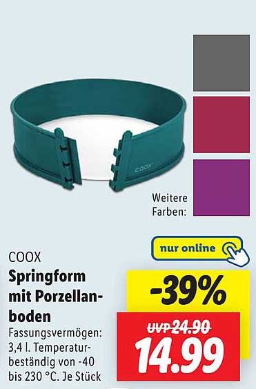 COOX Springform mit Porzellanboden