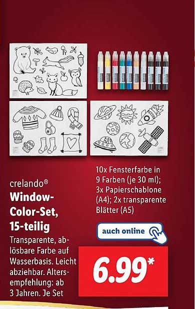 crelando® Window-Color-Set, 15-teilig