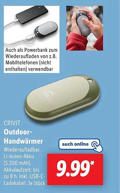 CRIVIT Outdoor-Handwärmer