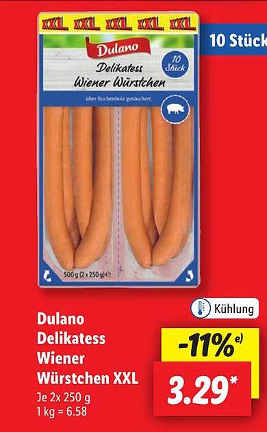 Dulano Delikatess Wiener Würstchen XXL