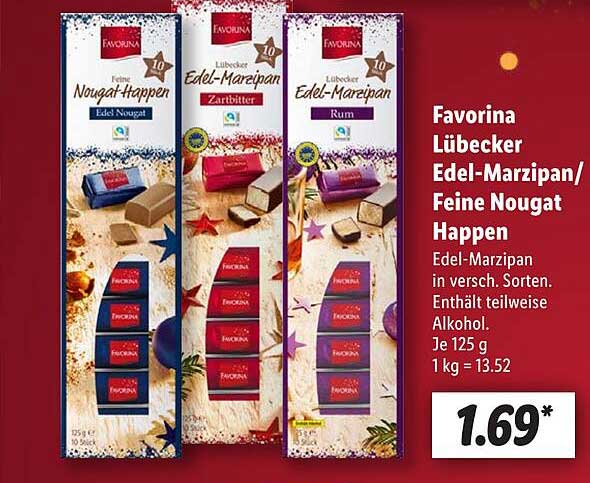 Favorina Lübecker Edel-Marzipan/ Feine Nougat Happen