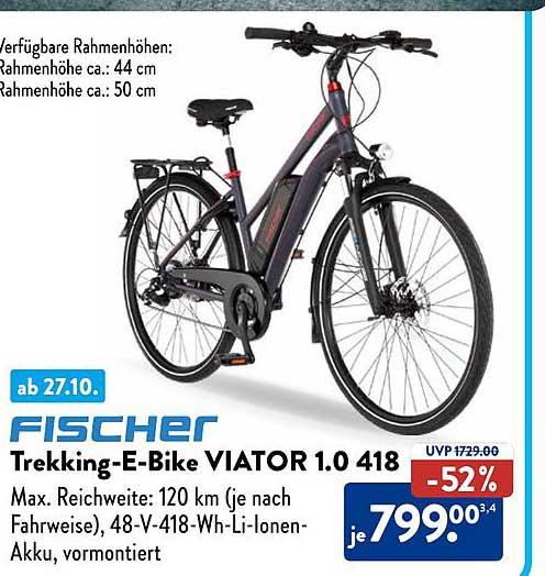 FISCHER Trekking-E-Bike VIATOR 1.0 418