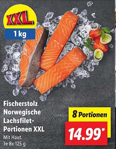 Fischerstolz Norwegische Lachsfilet-Portionen XXL