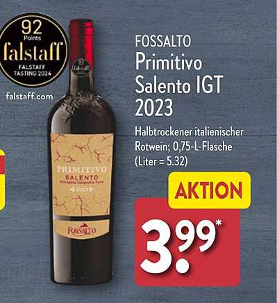 FOSSALTO Primitivo Salento IGT 2023