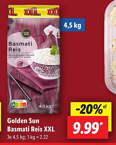 Golden Sun Basmati Reis XXL