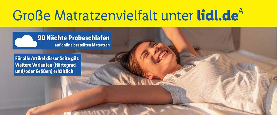 Große Matratzenvielfalt unter lidl.de