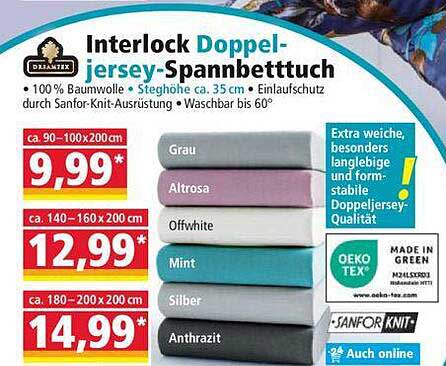 Interlock Doppel-jersey-Spannbettuch