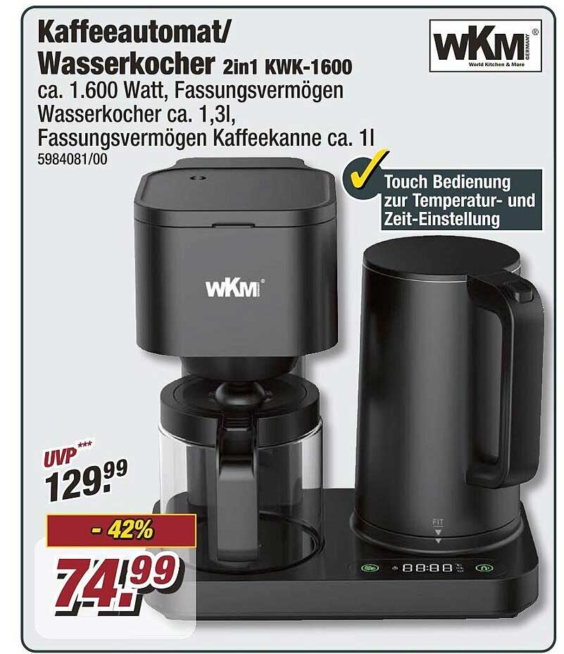 Kaffeautomat/ Wassertkocher 2in1 KVK-1600