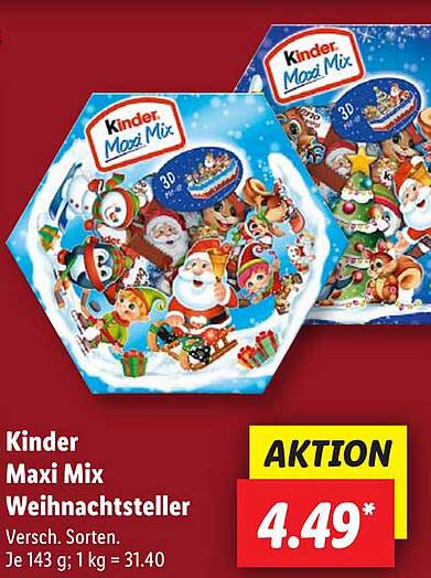 Kinder Maxi Mix Weihnachtssteller