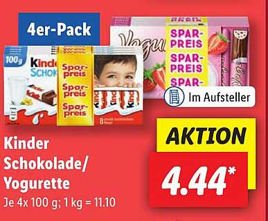 Kinder Schokolade/Yogurette