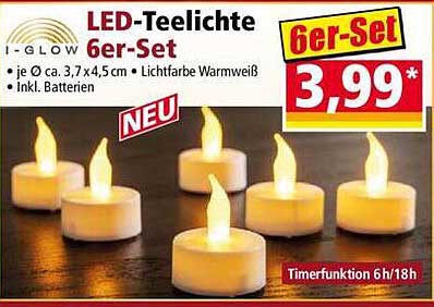 LED-Teelichte 6er-Set