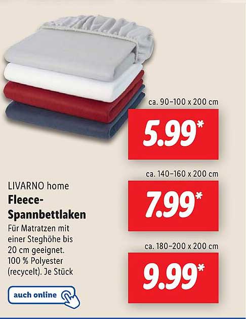 LIVARNO home Fleece-Spannbettlaken