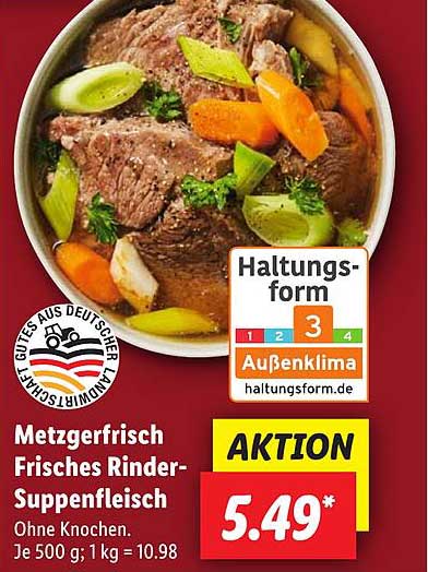 Metzgerfrisch Frisches Rinder-Suppenfleisch