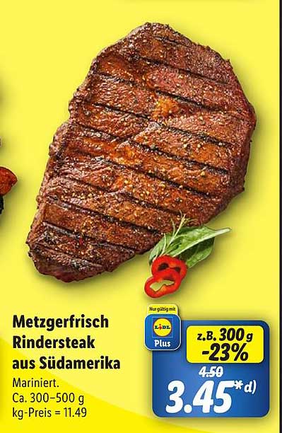 Metzgerfrisch Rindersteak aus Südamerika