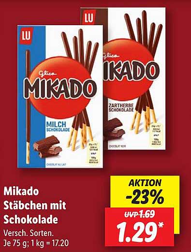 Mikado Stäbchen mit Schokolade