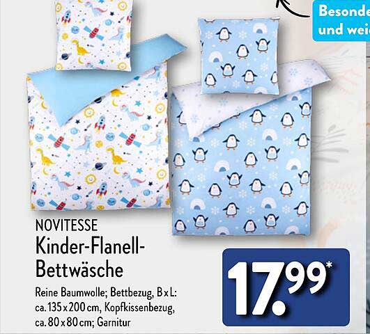 NOVITIESSE Kinder-Flanell-Bettwäsche