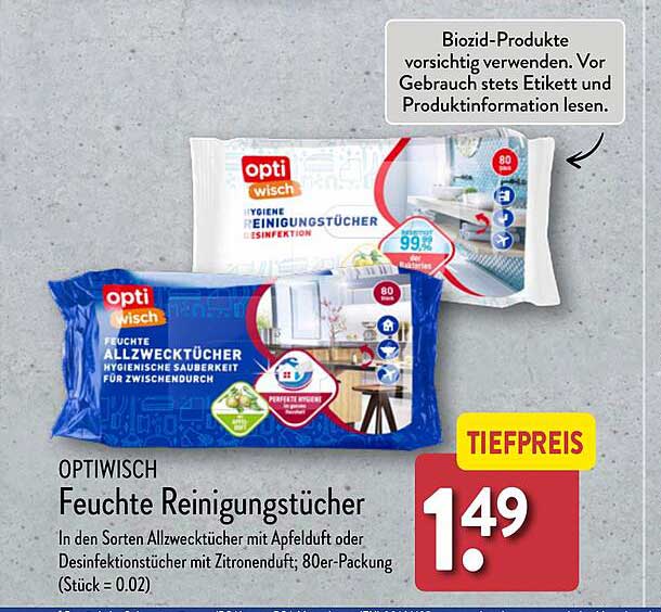 OPTIWISCH Feuchte Reinigungstücher