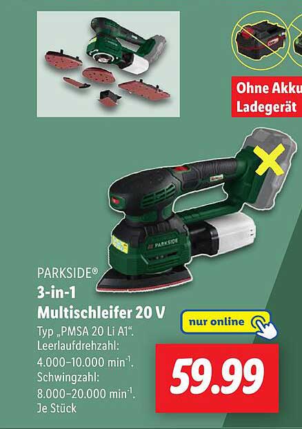 PARKSIDE® 3-in-1 Multischleifer 20 V