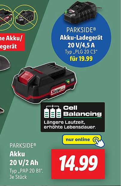 PARKSIDE® Akku-Ladegerät 20 V/4,5 A Typ „PLG 20 C3“