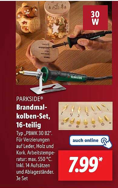 PARKSIDE® Brandmal-Kolben-Set, 16-teilig