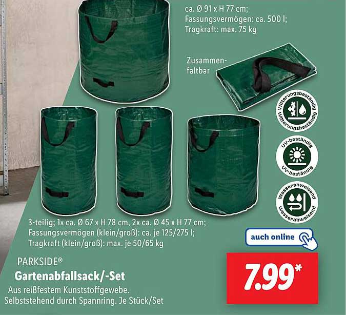 PARKSIDE® Gartenabfallsack/-Set