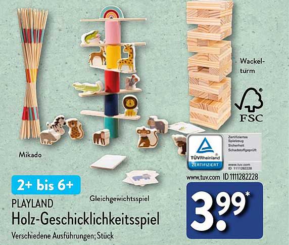 PLAYLAND Holz-Geschicklichkeitsspiel