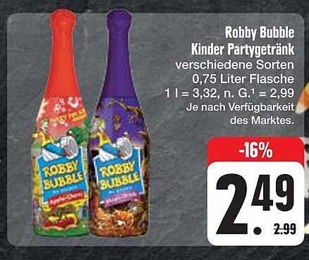 Robby Bubble Kinder Partygetränk