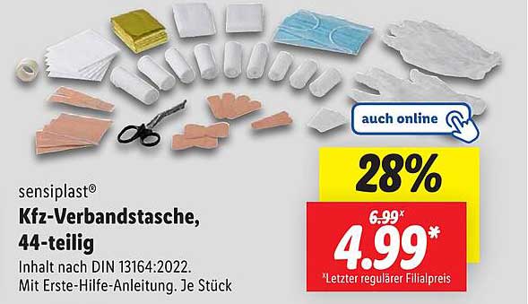 sensiplast® Kfz-Verbandstasche, 44-teilig