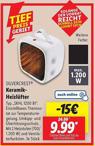 SILVERCREST® Keramik-Heizlüfter