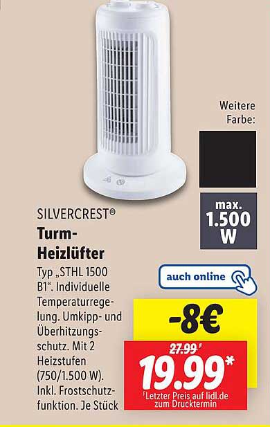 SILVERCREST® Turm-Heizlüfter