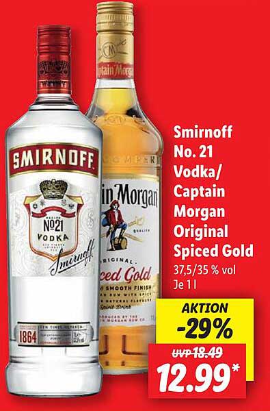 Smirnoff No. 21 Vodka / Captain Morgan Original Spiced Gold