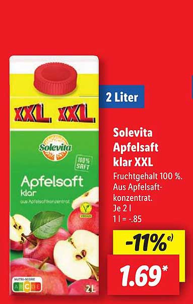 Solevita Apfelsaft klar XXL