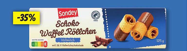 Sondey Schoko Waffelröllchen Vollmilch