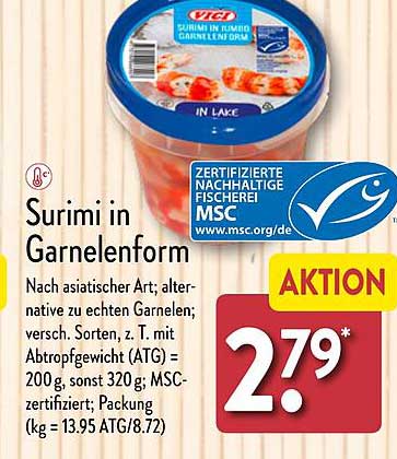 Surimi in Garnelenform