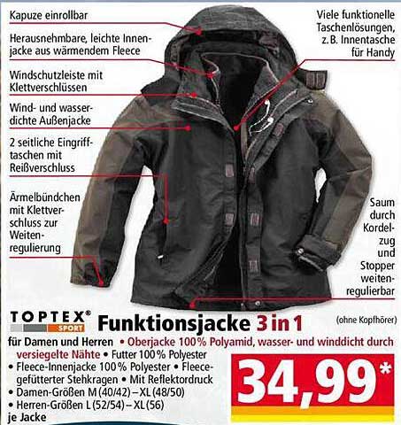 TOPTEX SPORT Funktionsjacke 3 in 1