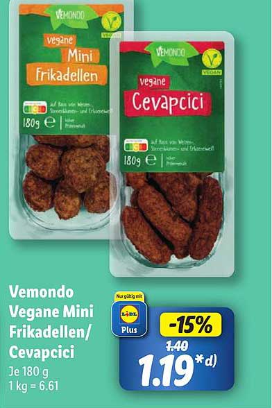 Vemondo Vegane Mini Frikadellen/Cevapcici