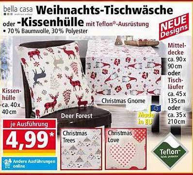 Weihnachts-Tischwäsche oder -Kissenhülle