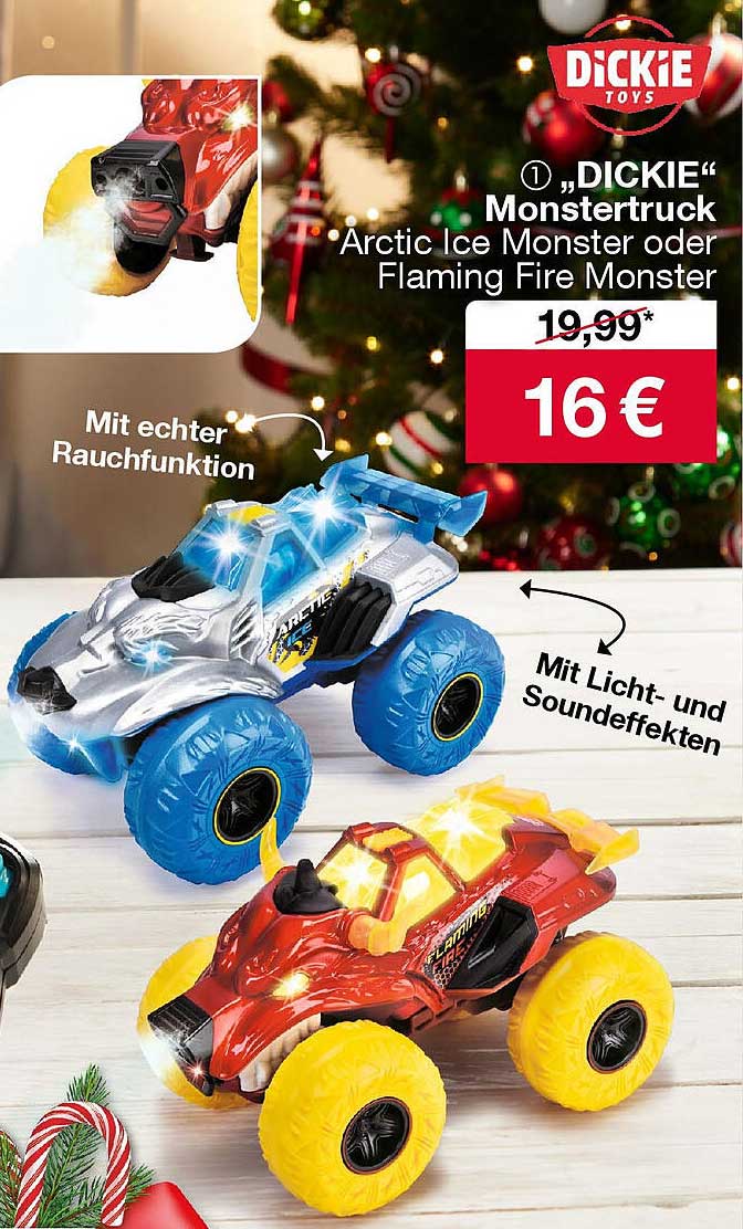 „DICKIE“ Monstertruck Arctic Ice Monster oder Flaming Fire Monster