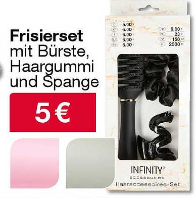 Frisierset mit Bürste, Haargummi und Spange