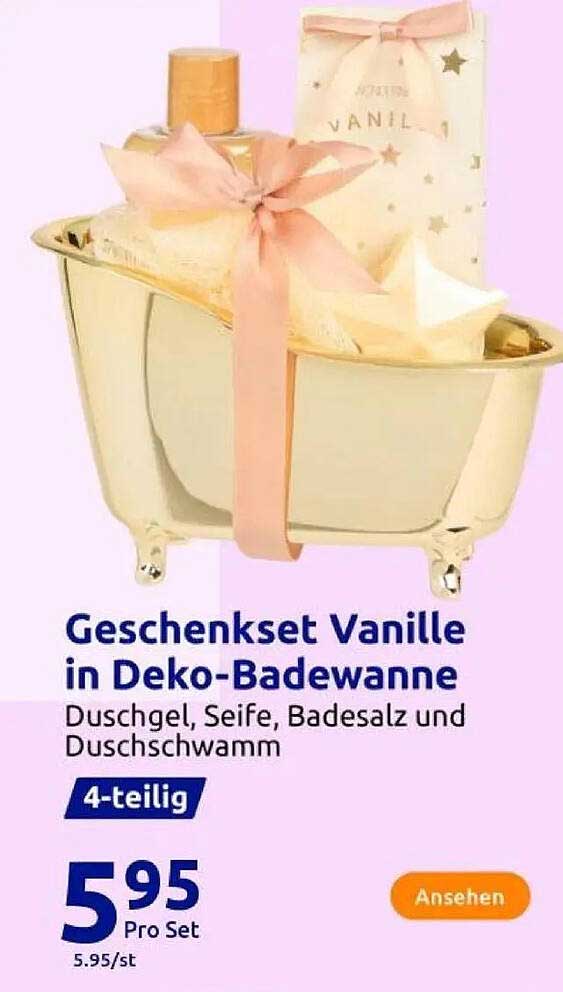 Geschenkset Vanille in Deko-Badewanne