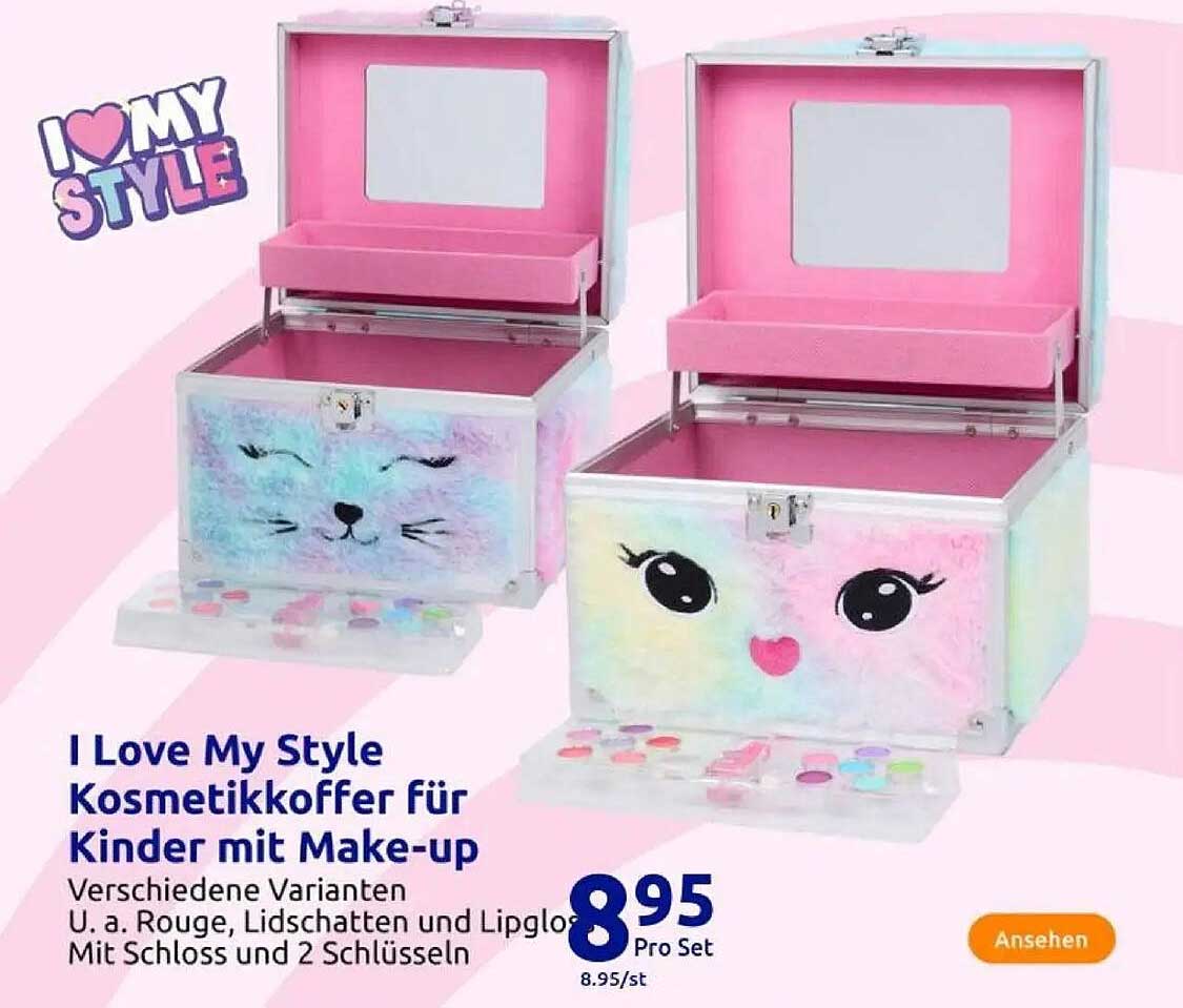 I Love My Style Kosmetikkoffer für Kinder mit Make-up