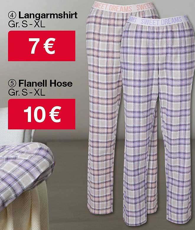 Langarmshirt  
Flanell Hose